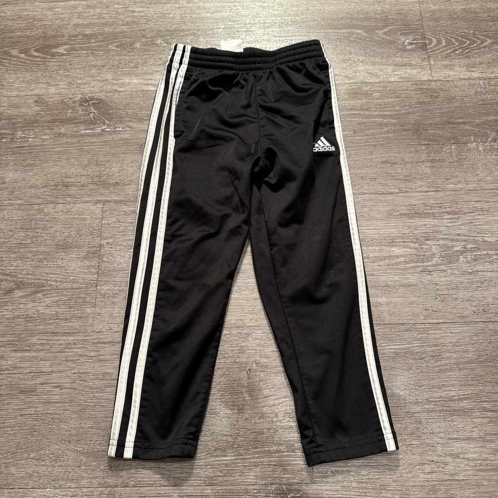 Adidas Pants Youth 5 Black White Stripe Sweatpants Logo Casual 18x16 Lounge